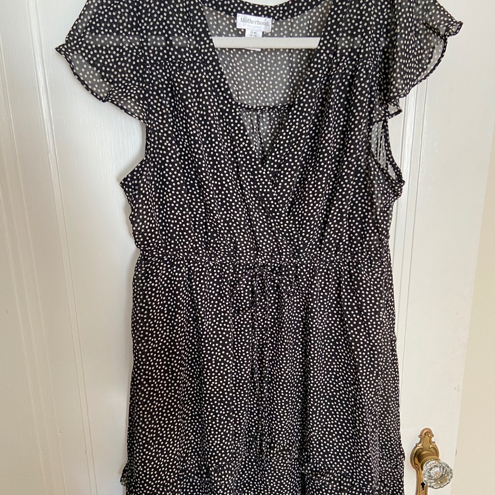 Motherhood Maternity Polka Dot Babydoll Dress (XL)